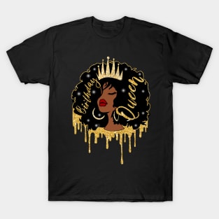Birthday Queen Afro Hair African American Black T-Shirt